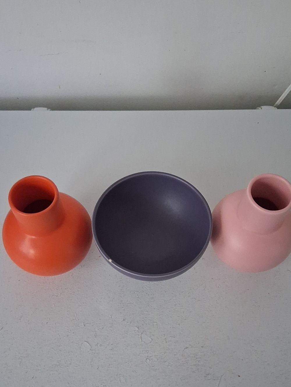 Moma Ceramic Accent Trio in Orange, Pink & Purple